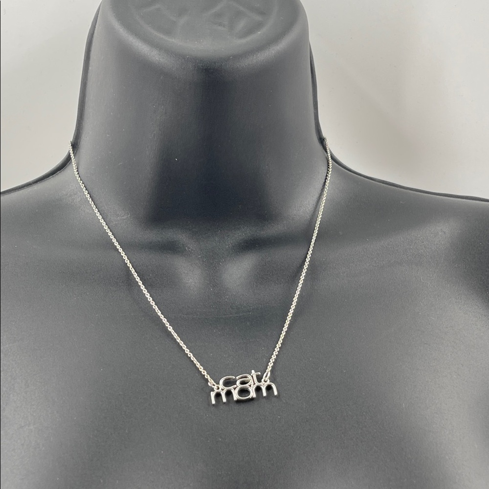 1.1.26-22 Cat Lady Box - Silvertone ‘Cat Mom' Necklace (9” + 2” extender)